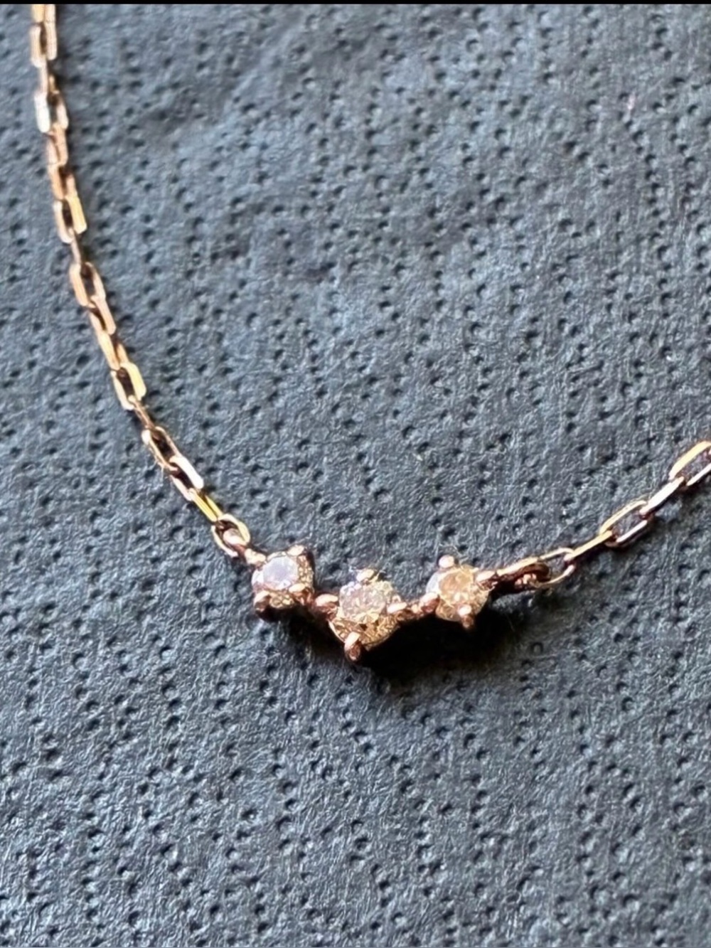 Solid Rose Gold Necklace with Natural Diamonds